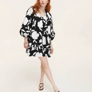 NWOT Kate Spade x Target Rose Poplin Dress in Black and White Sz XS